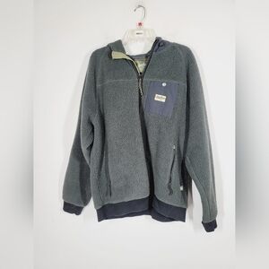 Howler Brothers Dark Green Zip-Up Sweater, Size XL